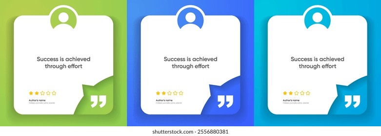 3D bubble testimonial banner, quote, infographic. Social media post template designs for quotes. Empty speech bubbles, quote bubbles and text box. Vector Illustration EPS10.