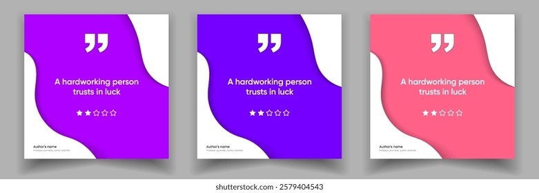 3D bubble testimonial banner, quote, infographic. Social media post template designs for quotes. Empty speech bubbles, quote bubbles and text box. Vector Illustration EPS10.