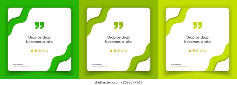 3D bubble testimonial banner, quote, infographic. Social media post template designs for quotes. Empty speech bubbles, quote bubbles and text box. Vector Illustration EPS10.
