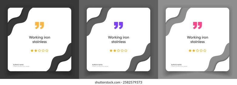 3D bubble testimonial banner, quote, infographic. Social media post template designs for quotes. Empty speech bubbles, quote bubbles and text box. Vector Illustration EPS10.