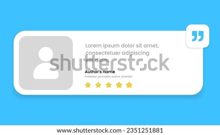 3D bubble testimonial banner, quote, infographic. Social media post template designs for quotes. Empty speech bubbles, quote bubbles and text box. Vector Illustration EPS10.