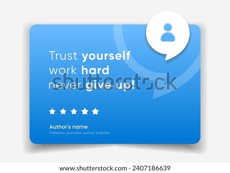 3D bubble testimonial banner, quote, infographic. Social media post template designs for quotes. Empty speech bubbles, quote bubbles and text box. Vector Illustration EPS10.