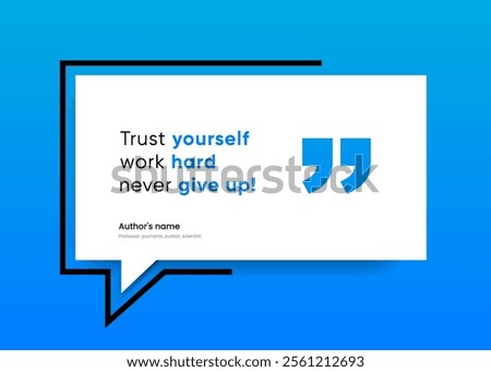 3D bubble testimonial banner, quote, infographic. Social media post template designs for quotes. Empty speech bubbles, quote bubbles and text box. Vector Illustration EPS10.