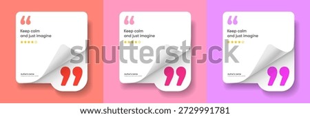 3D bubble testimonial banner, quote, infographic. Social media post template designs for quotes. Empty speech bubbles, quote bubbles and text box. Vector Illustration EPS10.