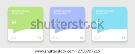 3D bubble testimonial banner, quote, infographic. Social media post template designs for quotes. Empty speech bubbles, quote bubbles and text box. Vector Illustration EPS10.