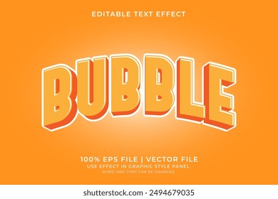 3D Bubble Text effect editable vector