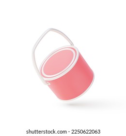 3d bucket paint. Vector illustration.