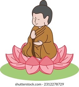 3D Buddha Meditating in a Lotus