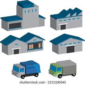 3d building factory industrial facility housing complex
