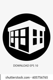 3D building icon, Vector