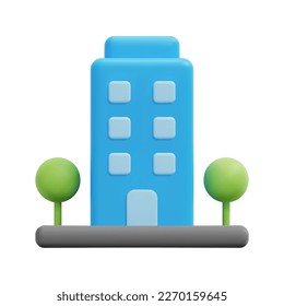 3d building icon vector. Isolated on white background. 3d building and architecture concept. Cartoon minimal style. 3d real estate icon vector render illustration. - Shutterstock ID 2270159645