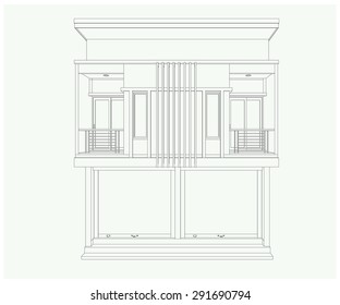 3D building  isolated on white - Vector illustration