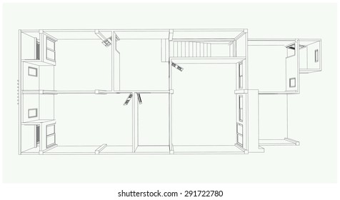 3D building  isolated on white - Vector illustration
