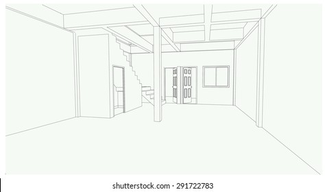 3D building  isolated on white - Vector illustration