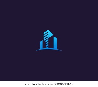 3D-Logo-Design oder Vorlage für Immobilien-Vektorgrafik