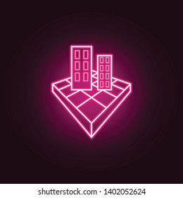 3d building neon icon. Elements of Navigation set. Simple icon for websites, web design, mobile app, info graphics