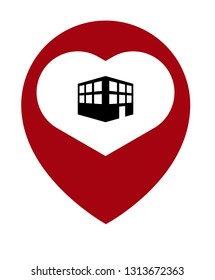 3d buildings and map pin. logo concept. Designed for your web site design, logo, app, UI
