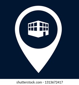 3d buildings and map pin. logo concept. Designed for your web site design, logo, app, UI