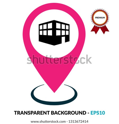 3d buildings and map pin. logo concept. Designed for your web site design, logo, app, UI