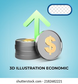  3D bundle of USD coins include dolla r currency exchange trading concept by 3d render.