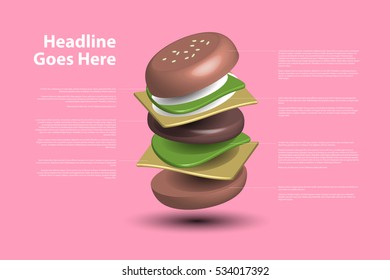3D Burger design Template