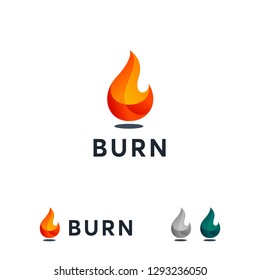 3d Burn logo designs concept vector, Fire Flame logo designs template