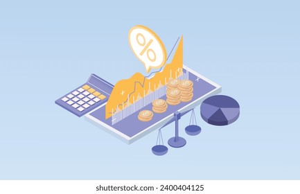 3d Business Analysis.on pastel background.3d handmade.3d goal for business, bank, finance, investment, money.