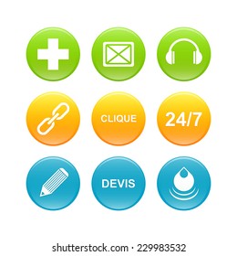 3d business button web icon