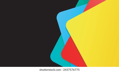 3d business card design with sticky notes style yellow, red, green and blue cards style with shadow