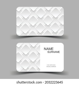 3D Business card template, paper cut art stye. Editable vector design. illustration EPS10