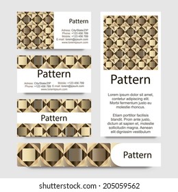 3d Business cards pattern with geometrical figures. RGB. Includes seamless pattern.