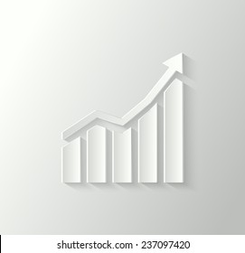 3d business chart. Stock graph icon