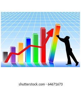 3D Business diagram crisis.Vector