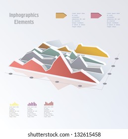 3d Business graph on white background. Vector illustration. . Can be used for infographics