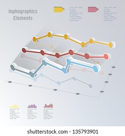 3d Gráfico de negocios sobre fondo blanco. Ilustración vectorial. ... Se puede usar para infografías