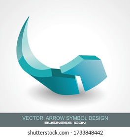 3d business icon pointer arrow,  vector illustration.