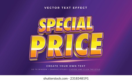 3D Business Special Price, Fun Colorful Text Effect Graphic Styles, Vector