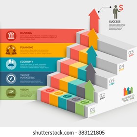 3d business staircase diagram template. Vector illustration. can be used for workflow layout, banner, number options, step up options, web design, infographics, timeline template.