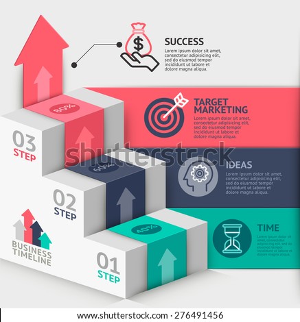 3d business staircase diagram template. Vector illustration. can be used for workflow layout, banner, number options, step up options, web design, infographics, timeline template.