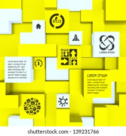 3d business template. Vector illustration.