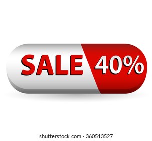 3D button with 40% sale