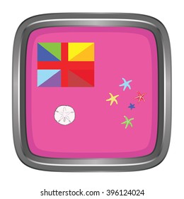 3D button a. Vector illustration.