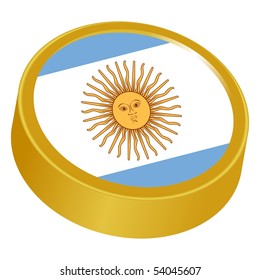 3d button in colors of Argentina