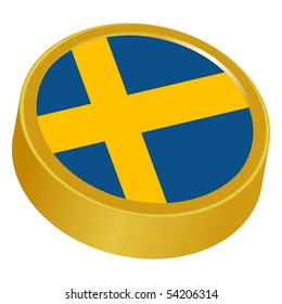 3d button in colors of Sweden