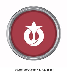 3D button Flag of Aichi prefecture of Japan. Vector illustration.
