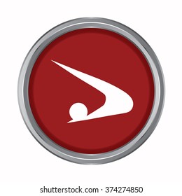 3D button Flag of Akita prefecture of Japan. Vector illustration.