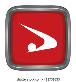 3D button Flag of Akita prefecture of Japan. Vector illustration.