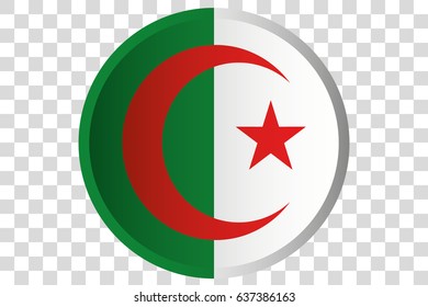 A 3D Button of the Flag of  Algeria