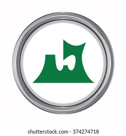 3D button Flag of Aomori prefecture of Japan. Vector illustration.
