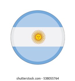 3D button Flag of Argentina. Vector illustration.